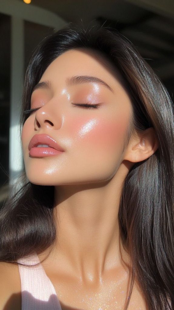 Girl with minimal basic makeup